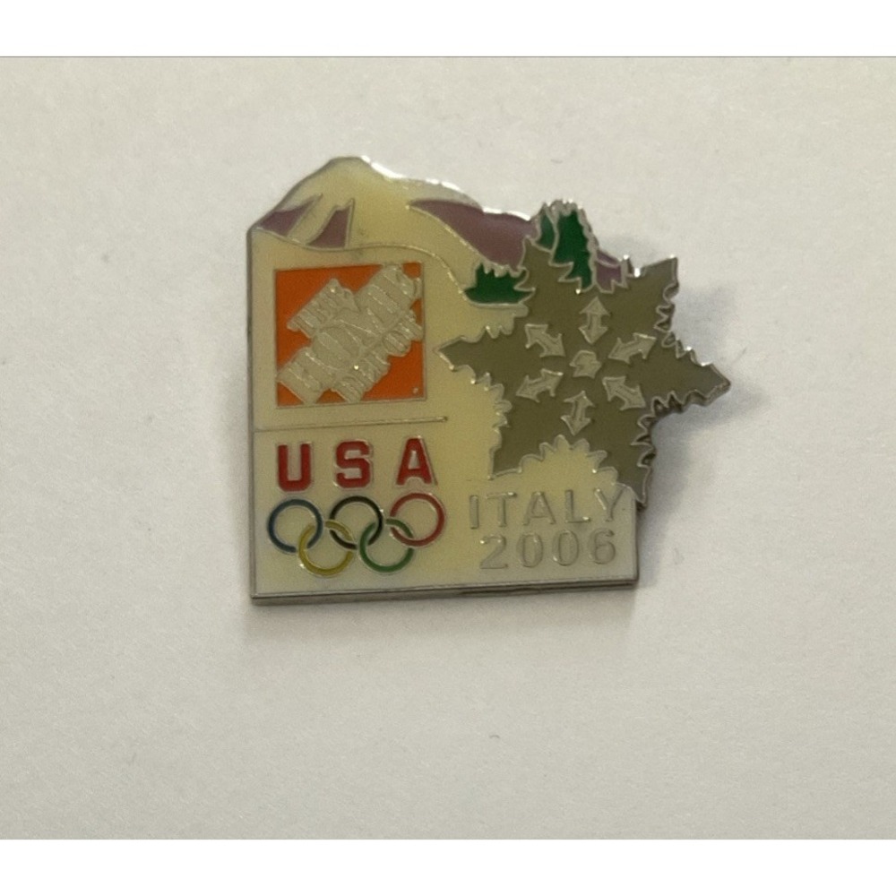 Vtg 2006 USA Olympic Italy Home Depot Lapel Pin Hat Pinback Aminco